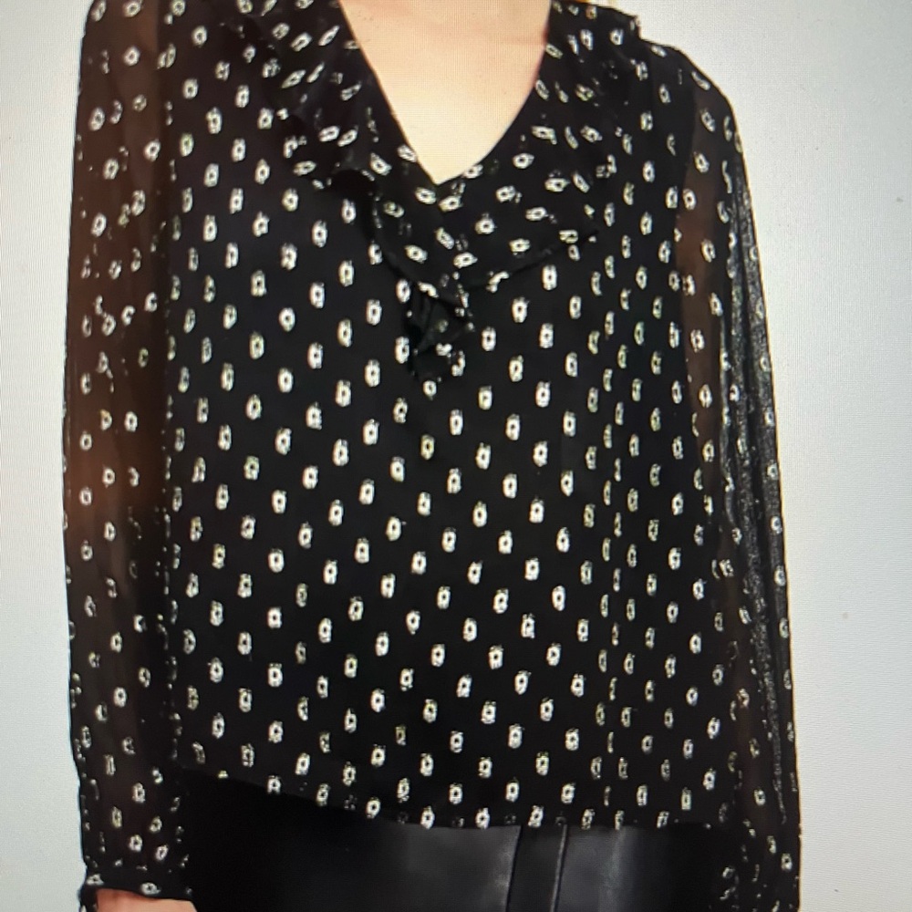 LOFT Metallic Clip Ruffle Blouse - Picture 6 of 6